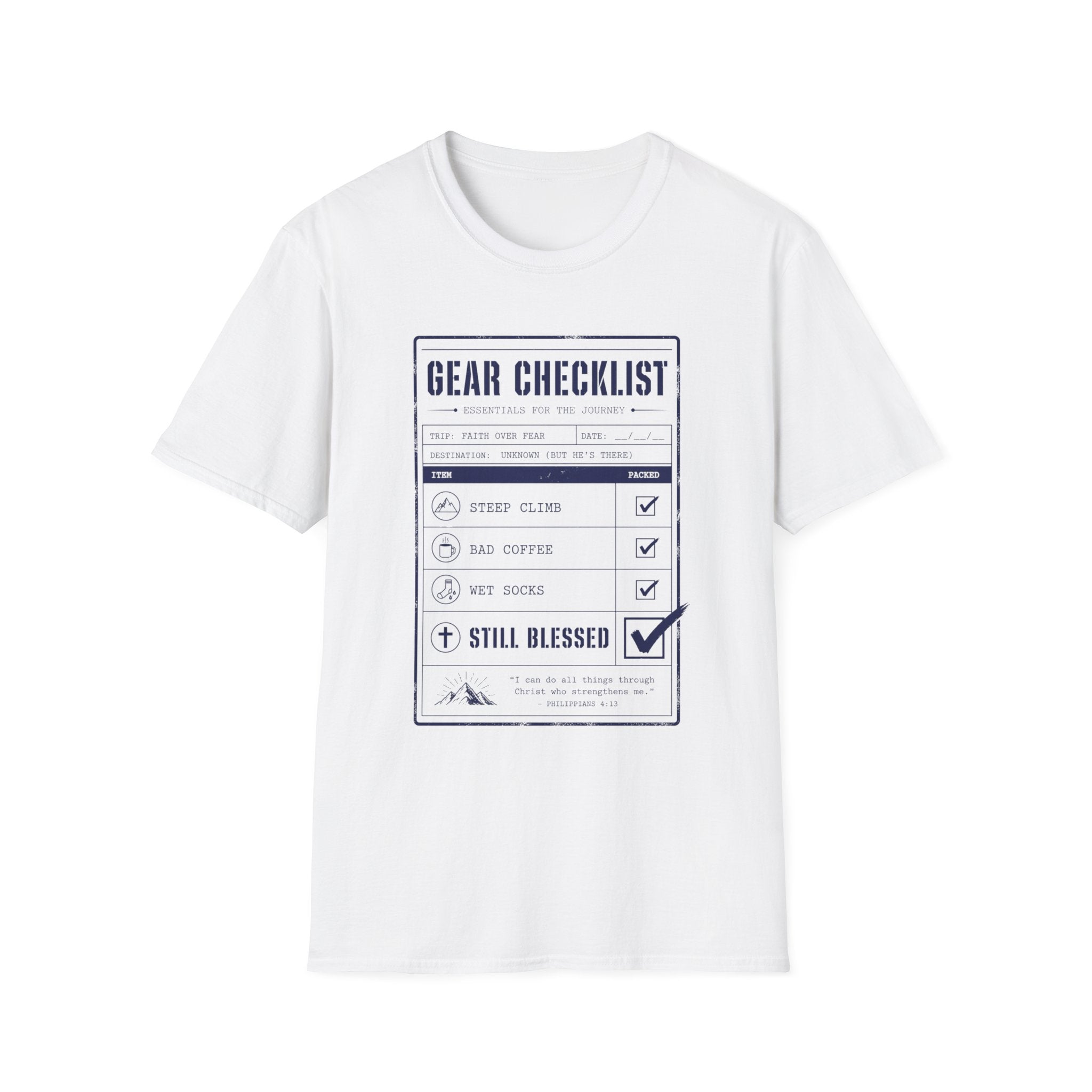 Gear Checklist Still Blessed T-Shirt