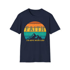 Faith Can Move Mountains Retro Sunset T-Shirt