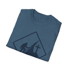 Bigfoot on Mountain Cross T-Shirt
