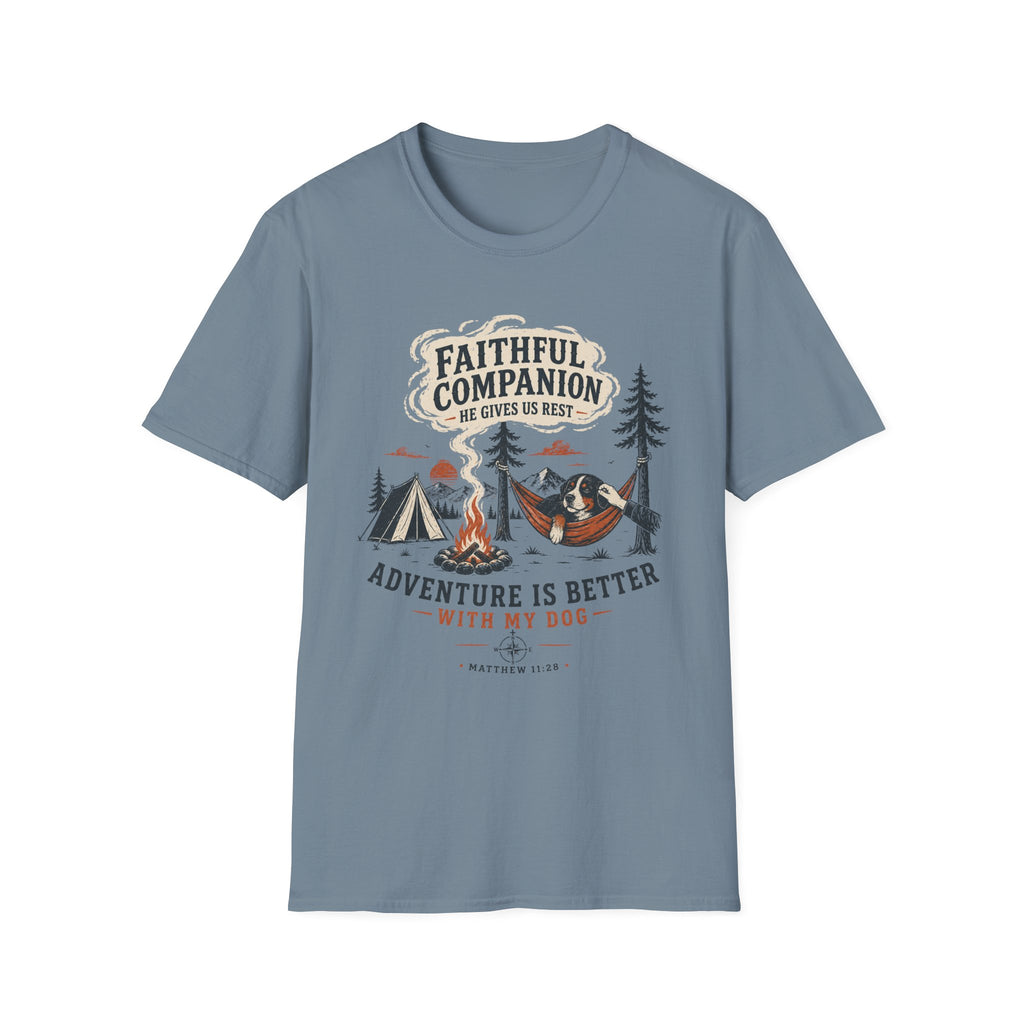 Faithful Companion Dog in Hammock T-Shirt