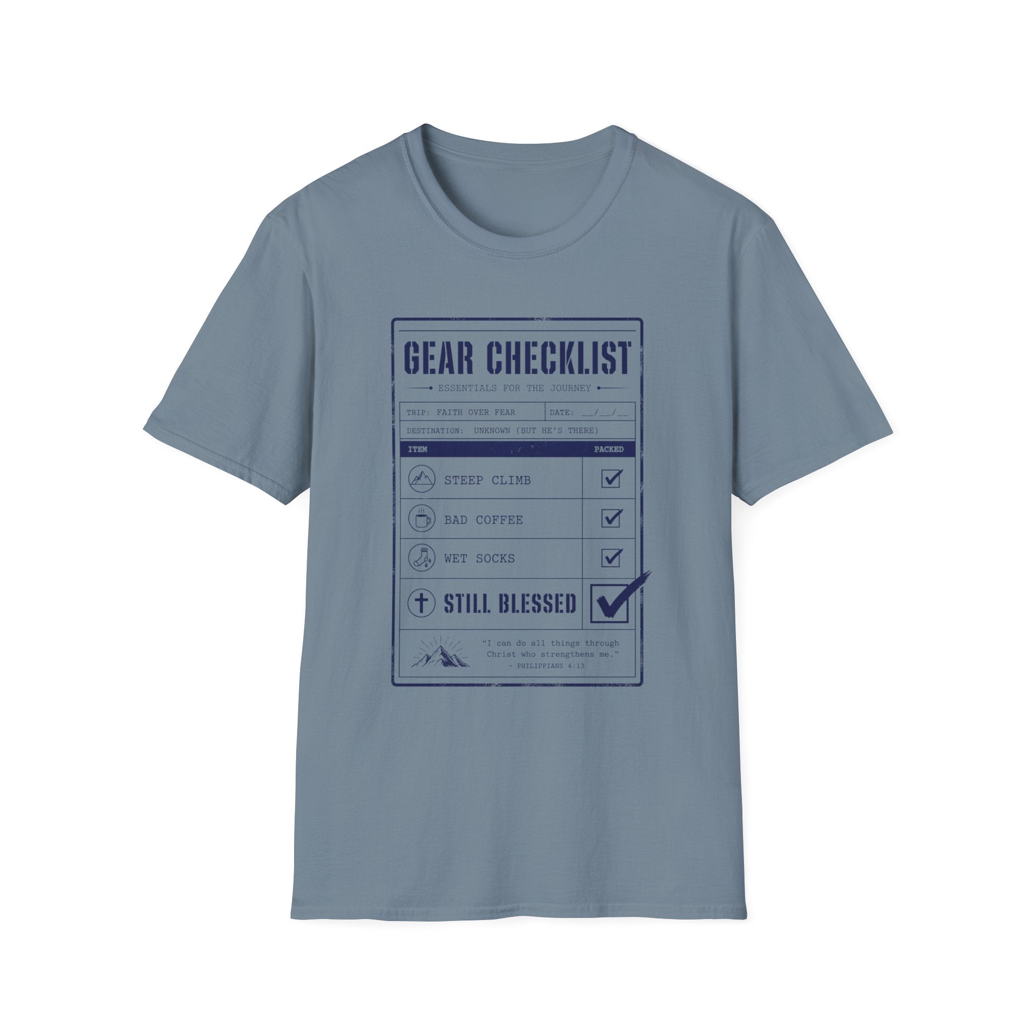 Gear Checklist Still Blessed T-Shirt