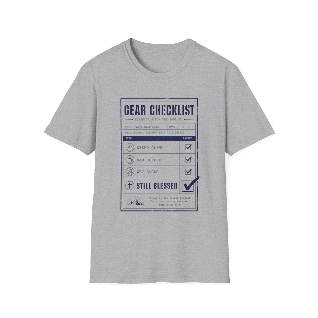 Gear Checklist Still Blessed T-Shirt
