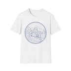 Bigfoot Kayaking Line Art T-Shirt