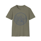 Bigfoot Kayaking Line Art T-Shirt