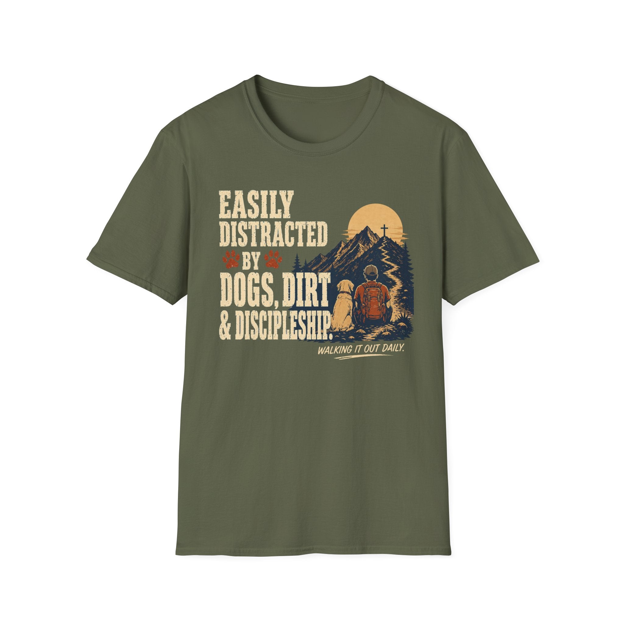 Easily Distracted Dogs Dirt Discipleship T-Shirt