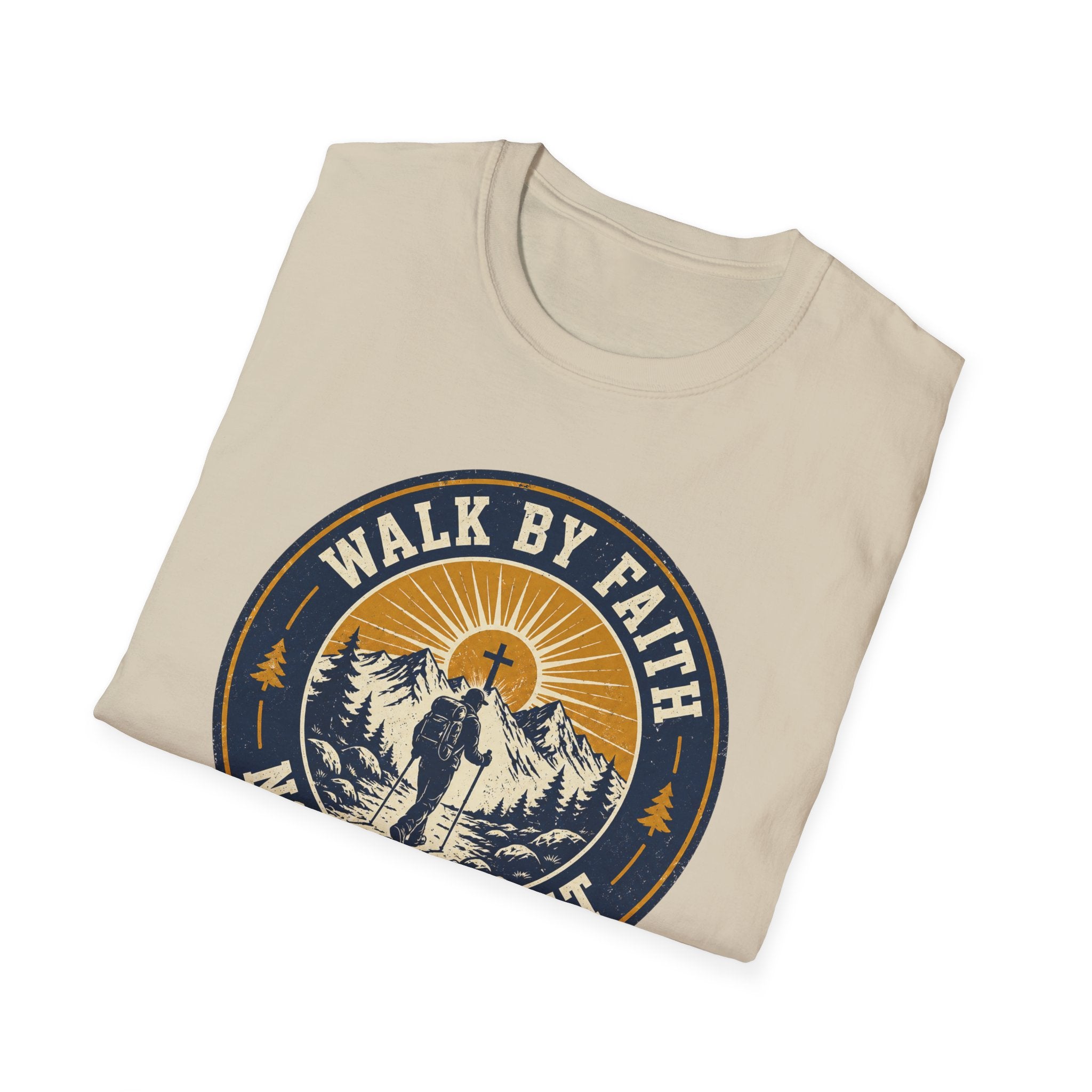 Walk By Faith Not By Sight Round Badge T-Shirt