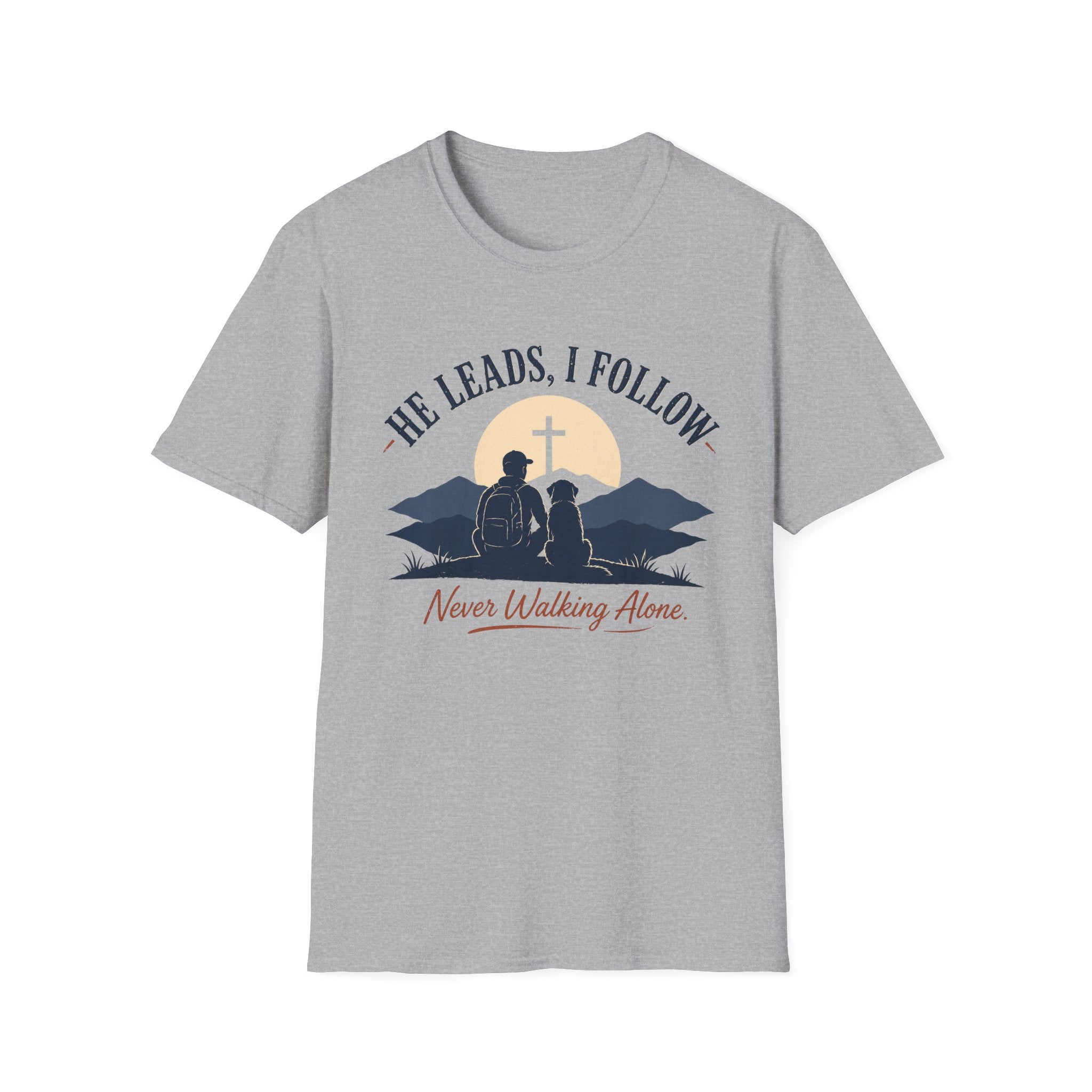 He Leads I Follow Dog with Man T-Shirt