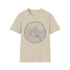 Bigfoot Kayaking Line Art T-Shirt