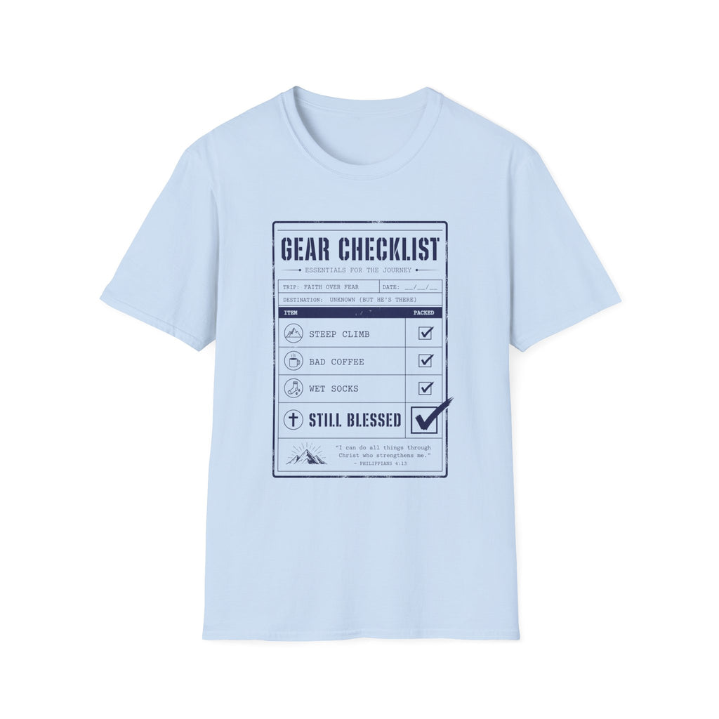 Gear Checklist Still Blessed T-Shirt