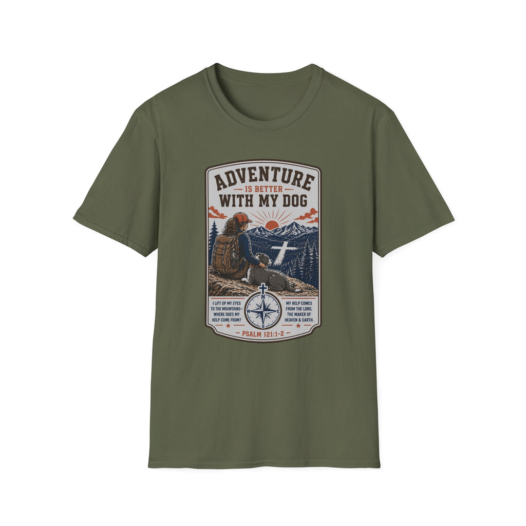 Adventure Is Better With My Dog T-Shirt — Hiking Dog Lover Tee