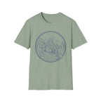 Bigfoot Kayaking Line Art T-Shirt