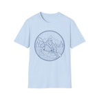 Bigfoot Kayaking Line Art T-Shirt
