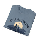 He Leads I Follow Dog with Man T-Shirt