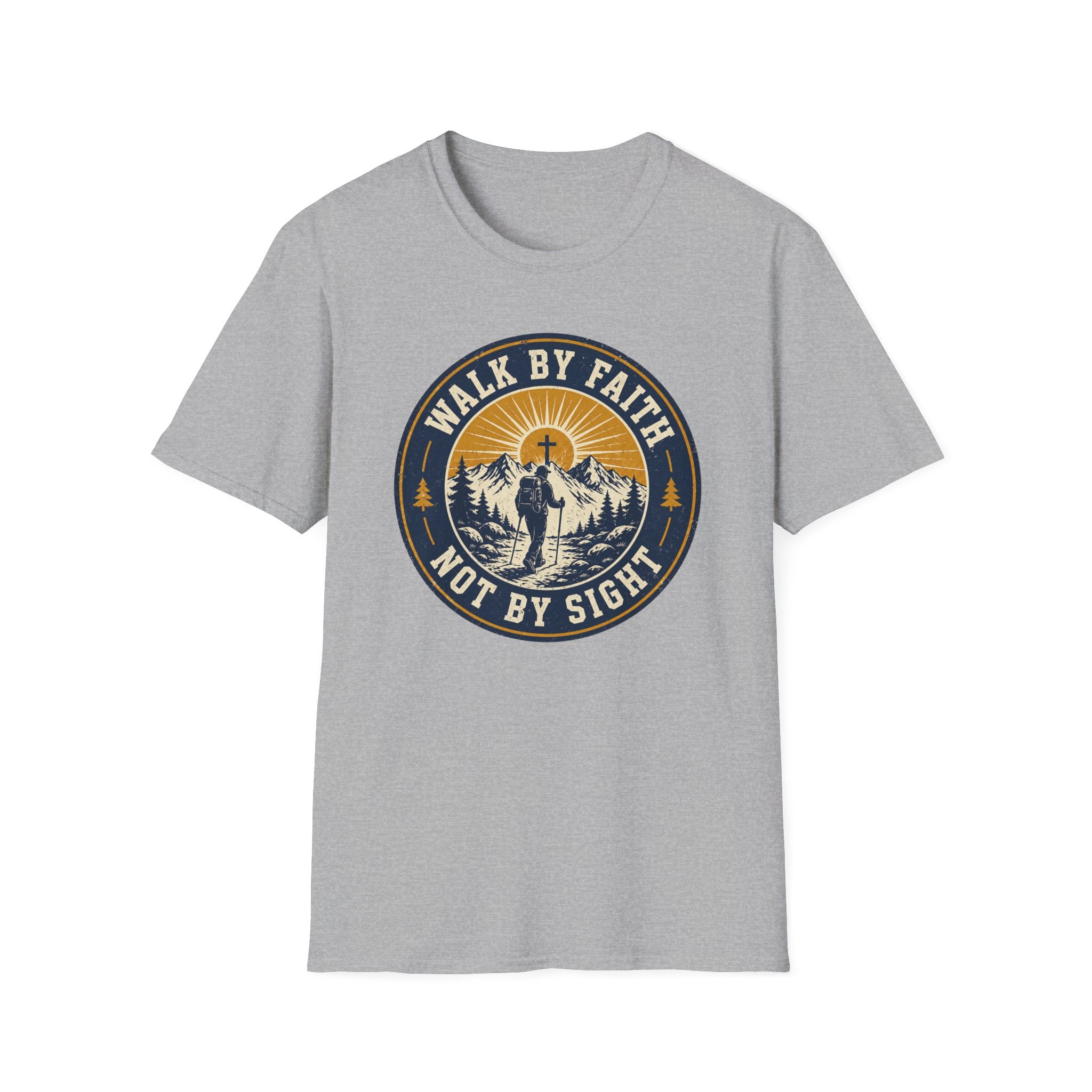 Walk By Faith Not By Sight Round Badge T-Shirt