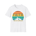 Faith Can Move Mountains Retro Sunset T-Shirt
