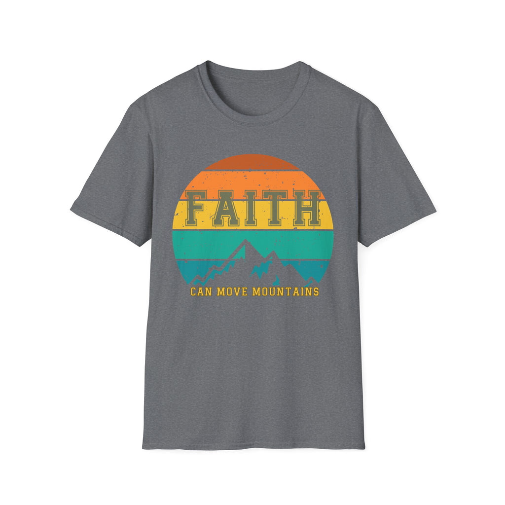 Faith Can Move Mountains Retro Sunset T-Shirt