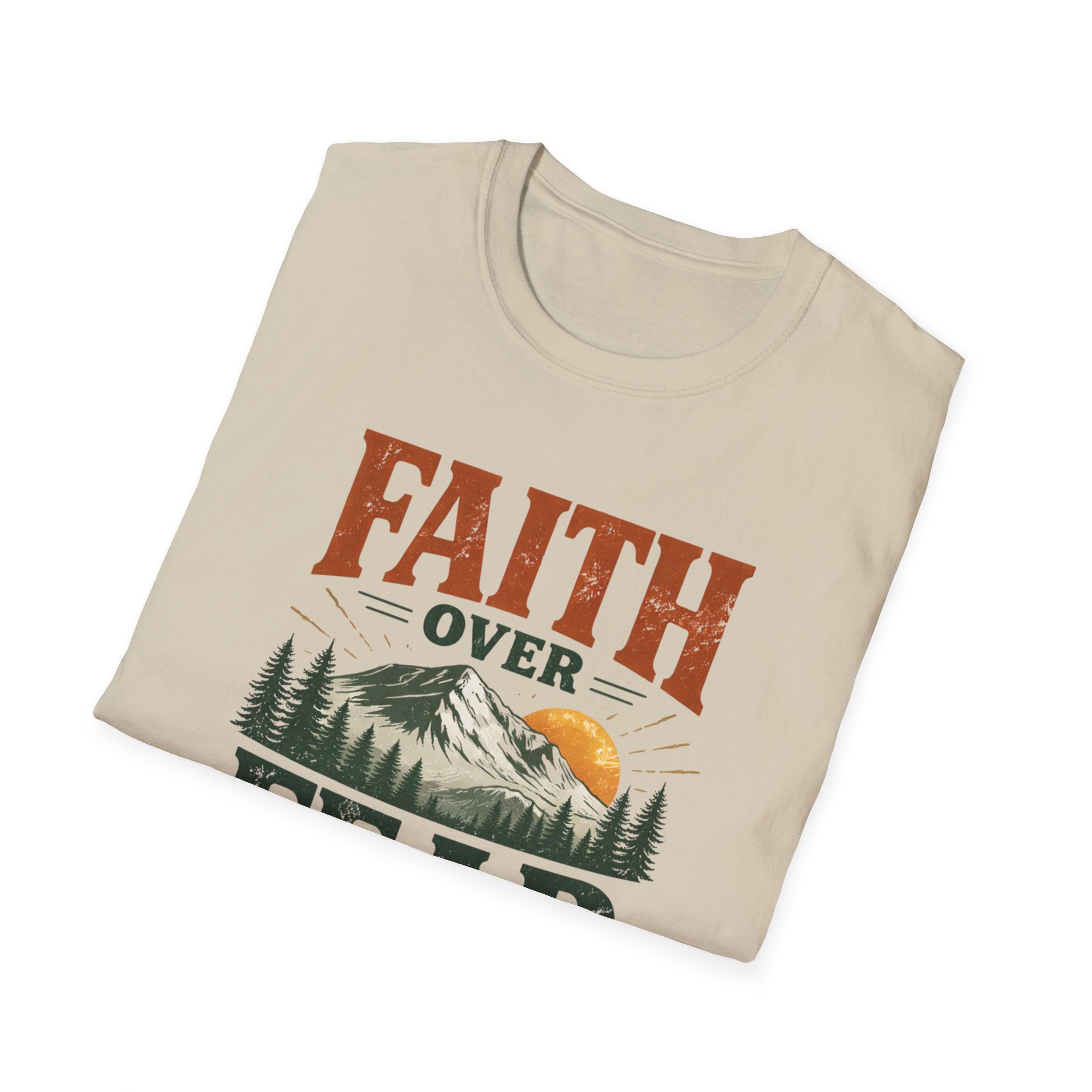 Faith Over Fear Rugged Mountain T-Shirt