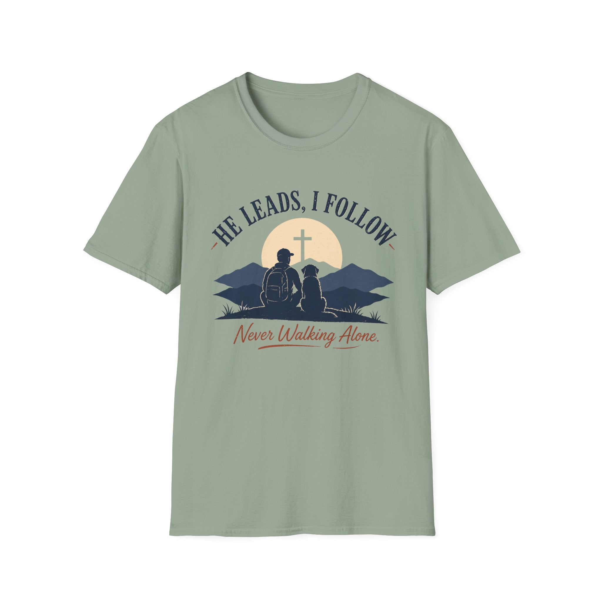 He Leads I Follow Dog with Man T-Shirt