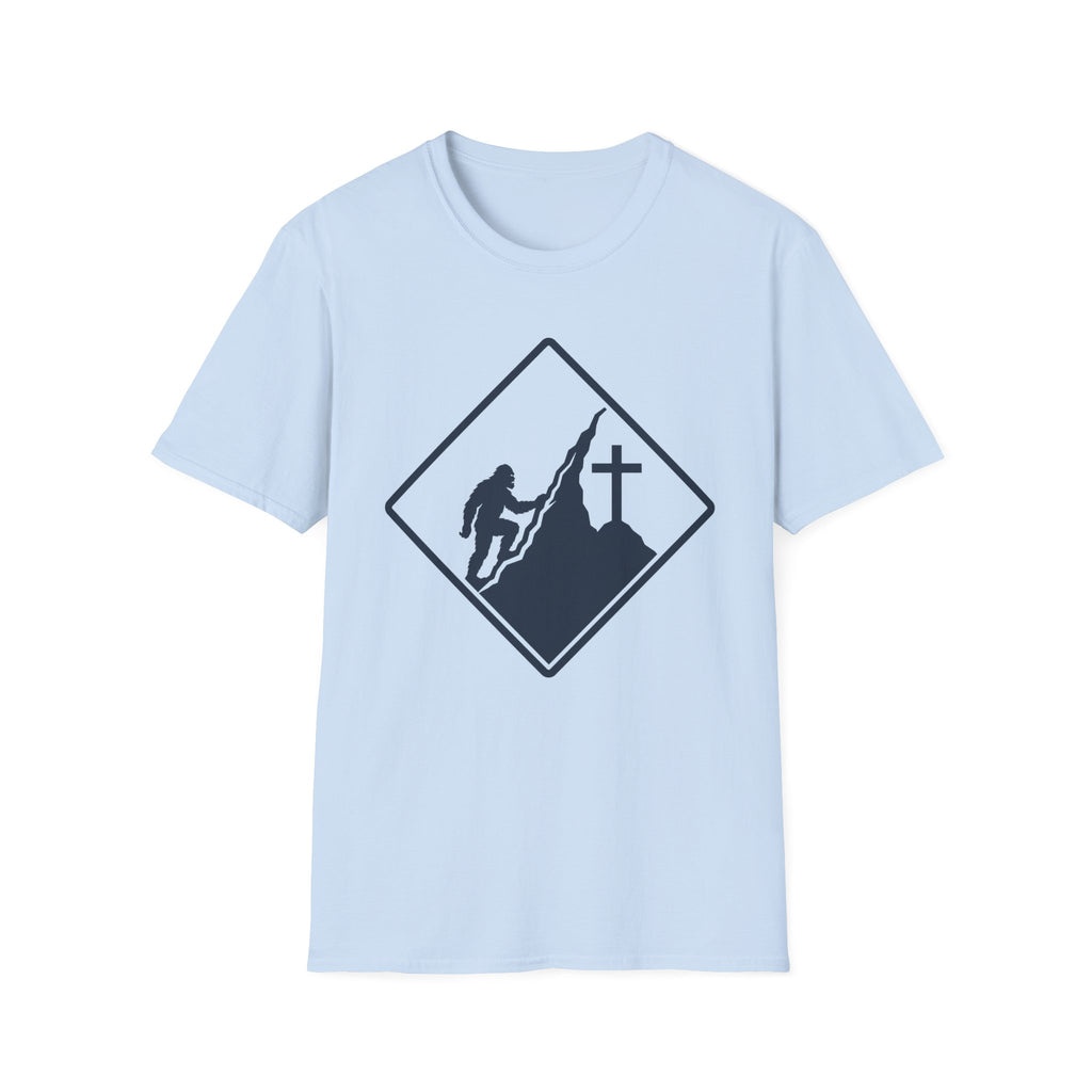 Bigfoot on Mountain Cross T-Shirt