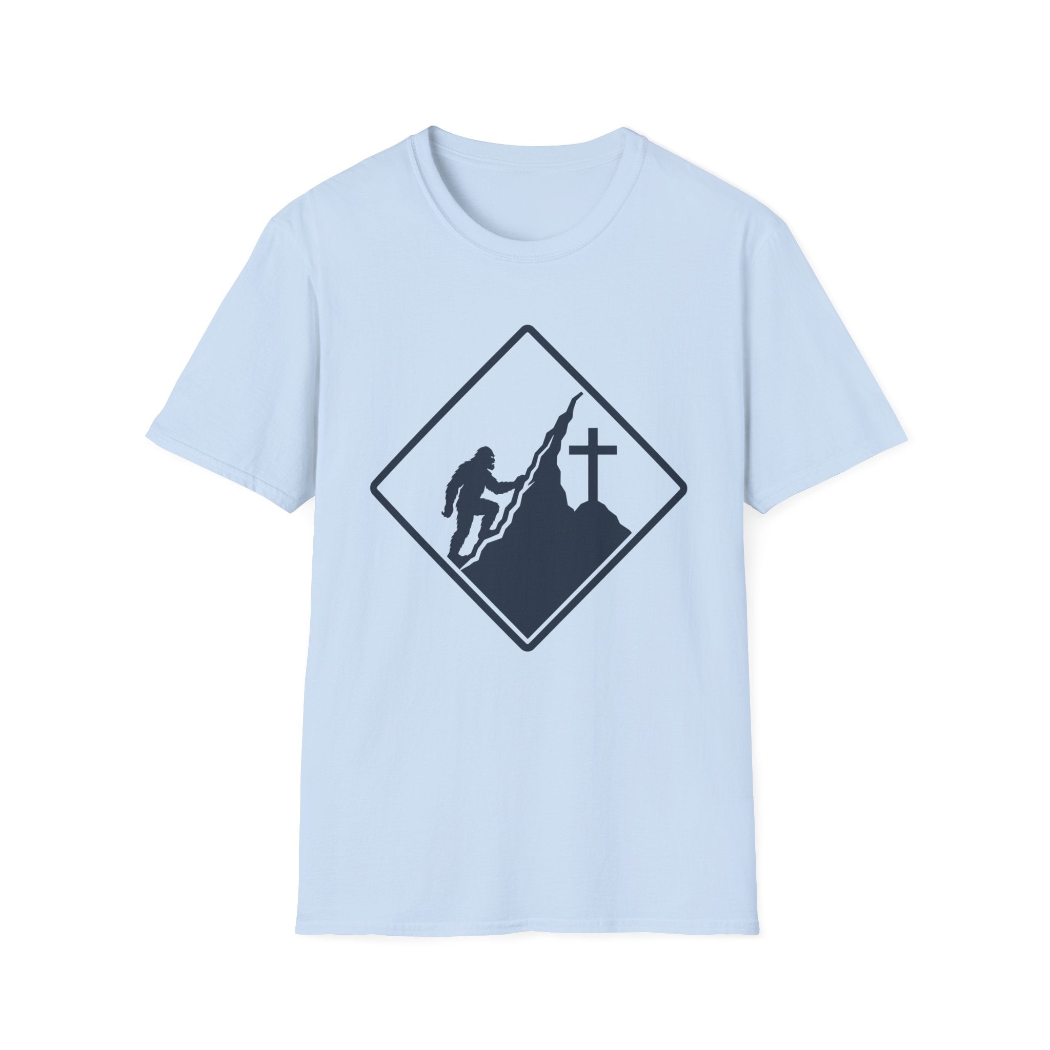 Bigfoot on Mountain Cross T-Shirt