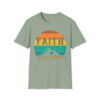 Faith Can Move Mountains Retro Sunset T-Shirt