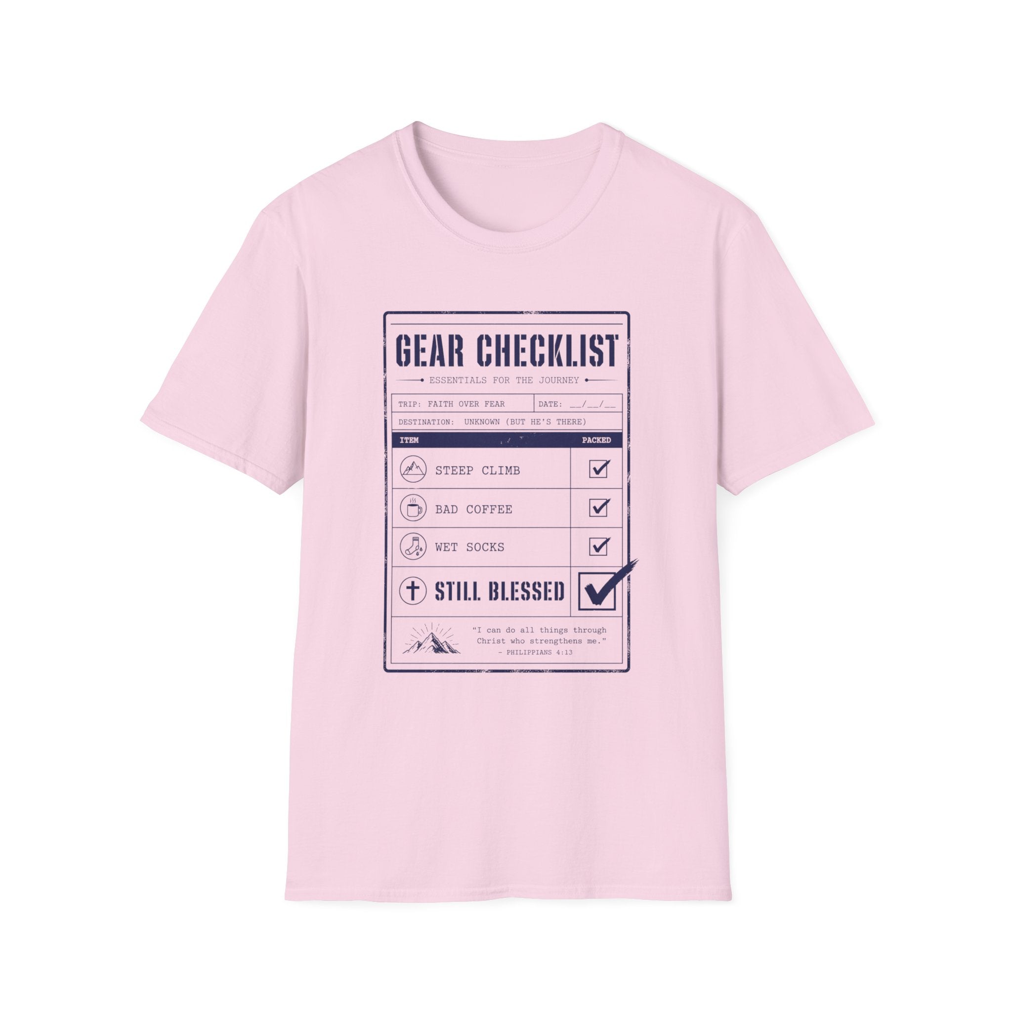 Gear Checklist Still Blessed T-Shirt