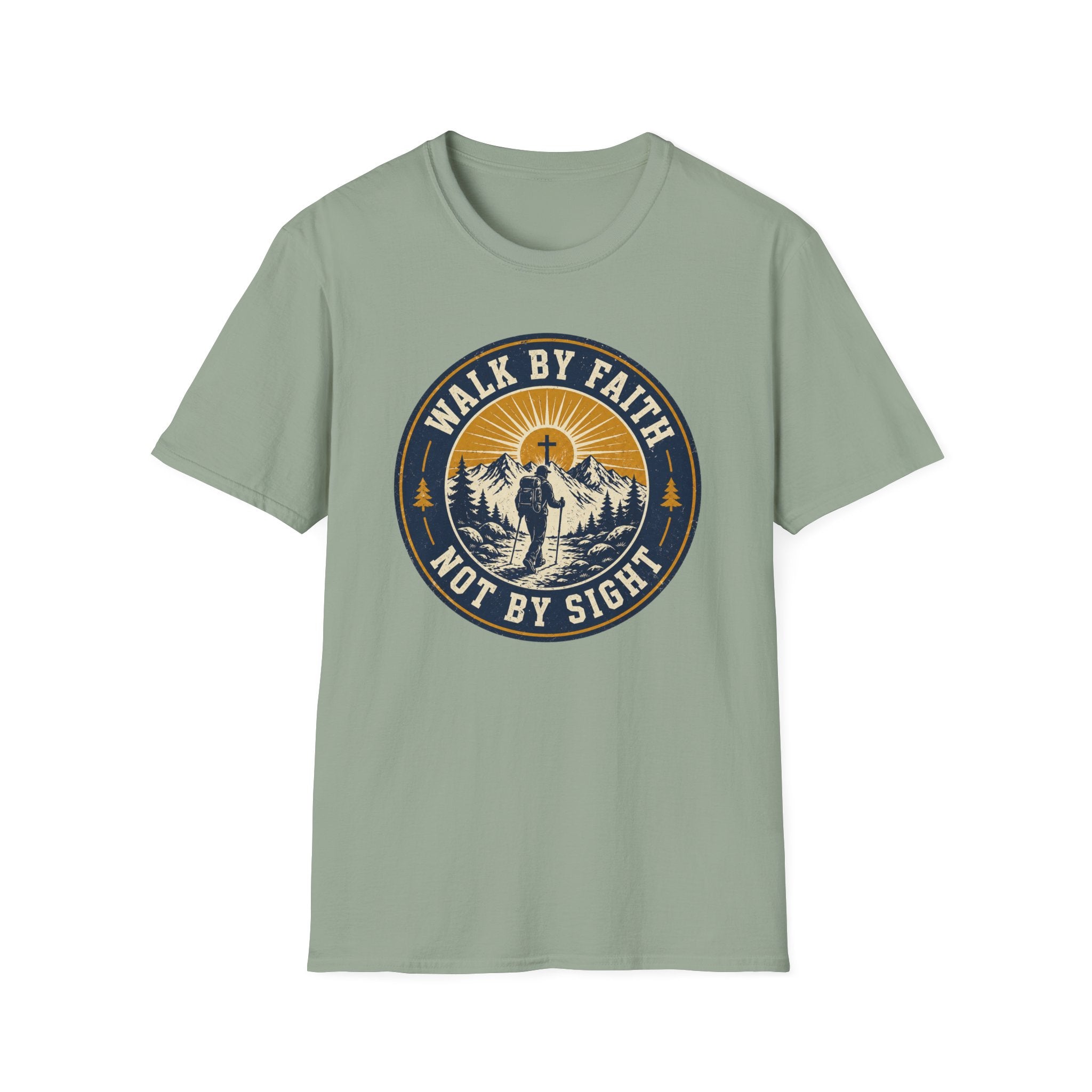 Walk By Faith Not By Sight Round Badge T-Shirt