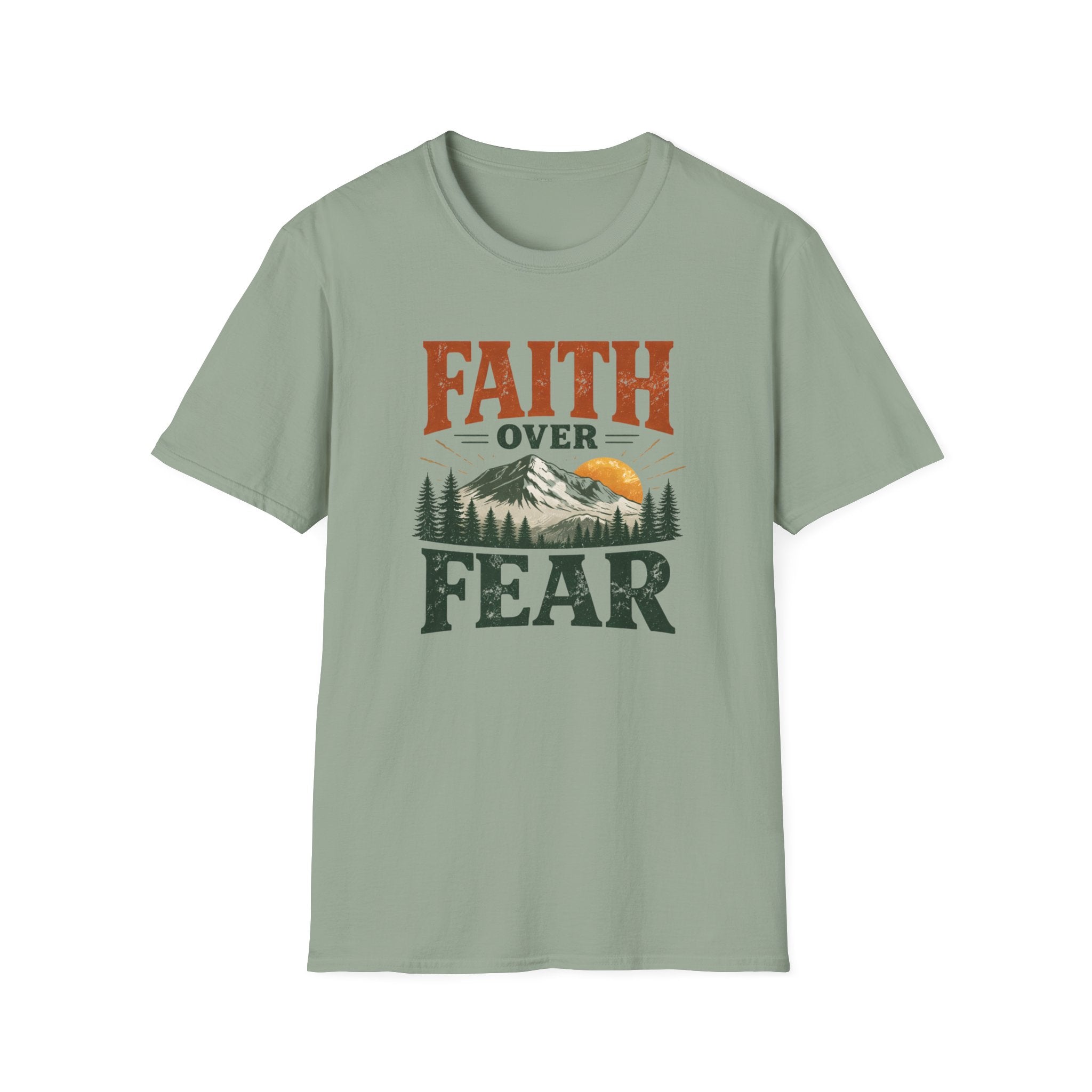 Faith Over Fear Rugged Mountain T-Shirt