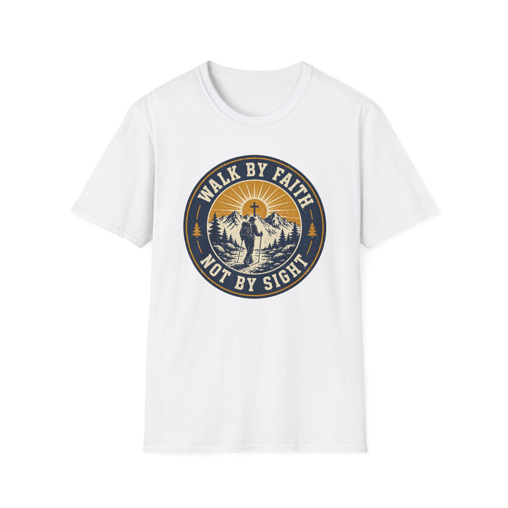 Walk By Faith Not By Sight Round Badge T-Shirt