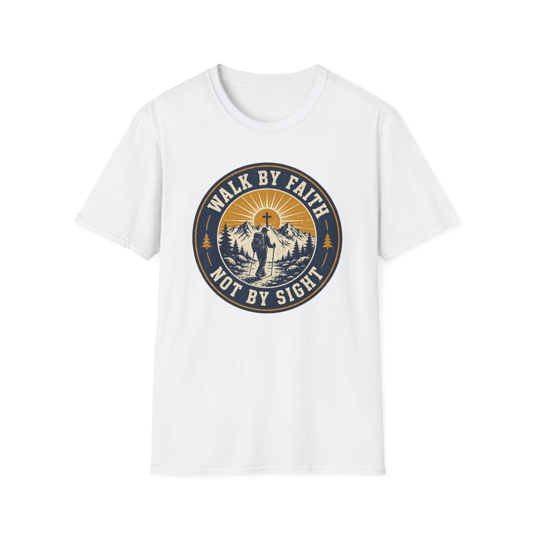 Walk By Faith Not By Sight Round Badge T-Shirt