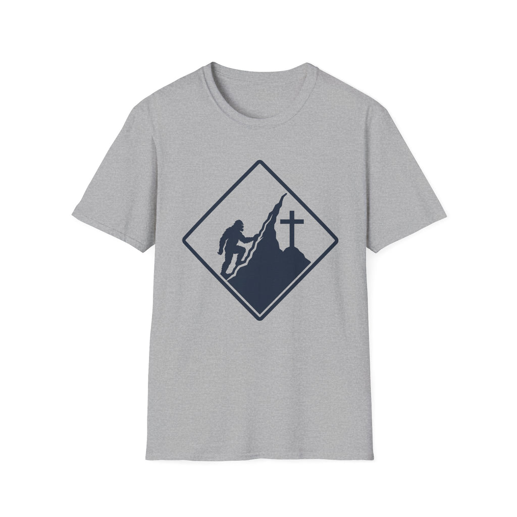 Bigfoot on Mountain Cross T-Shirt