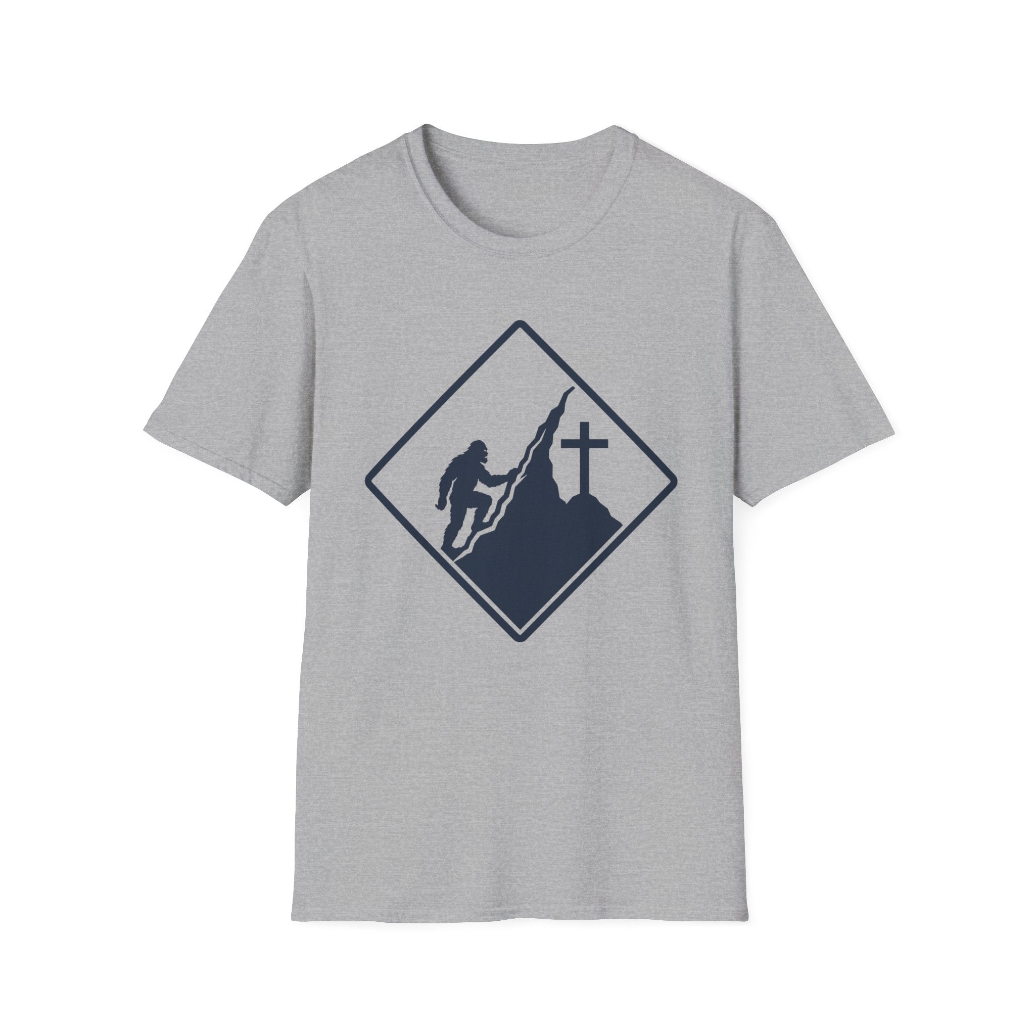 Bigfoot on Mountain Cross T-Shirt