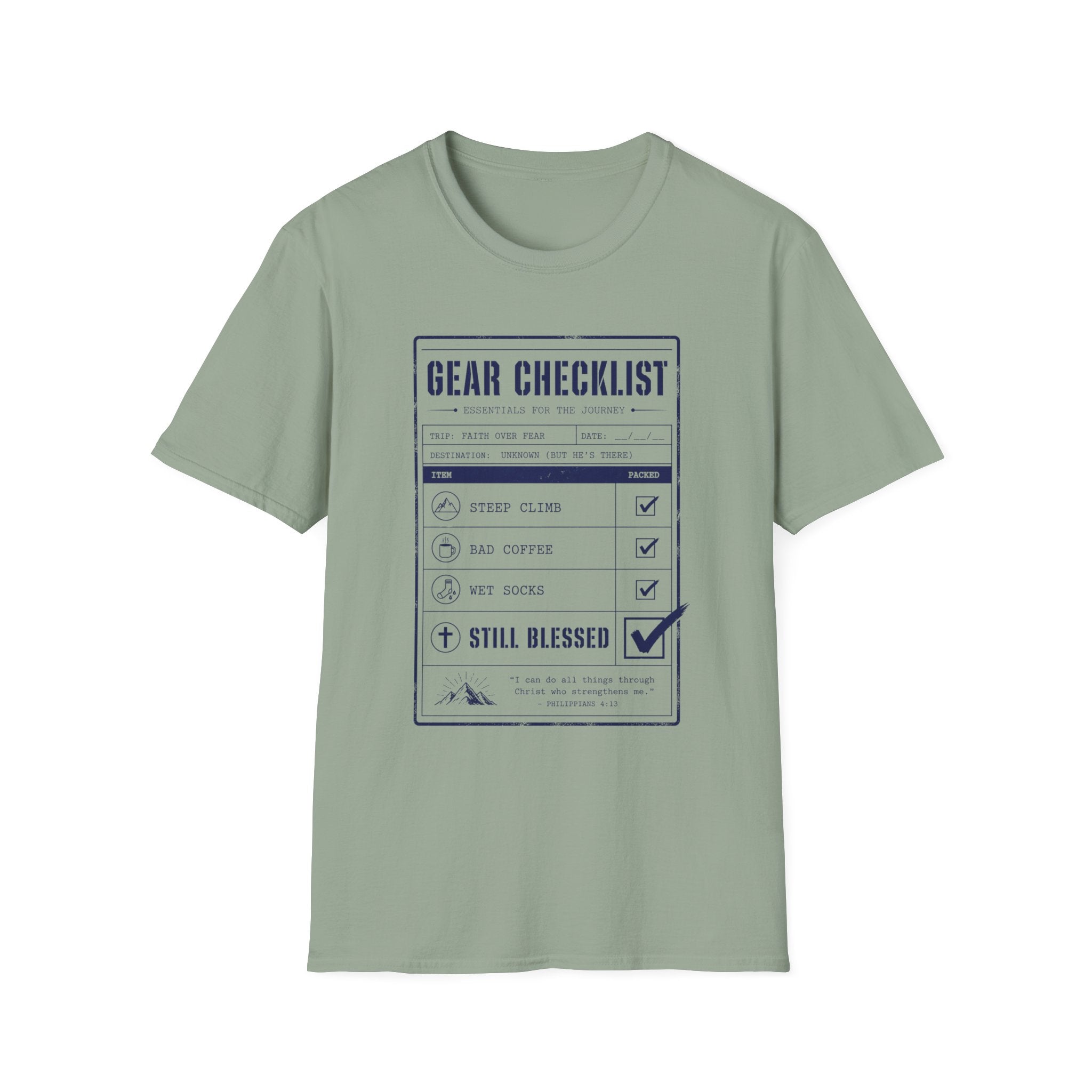 Gear Checklist Still Blessed T-Shirt