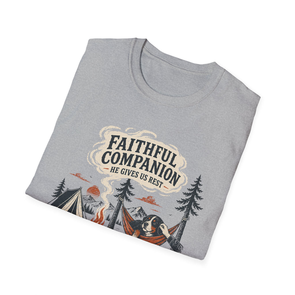 Faithful Companion Dog in Hammock T-Shirt