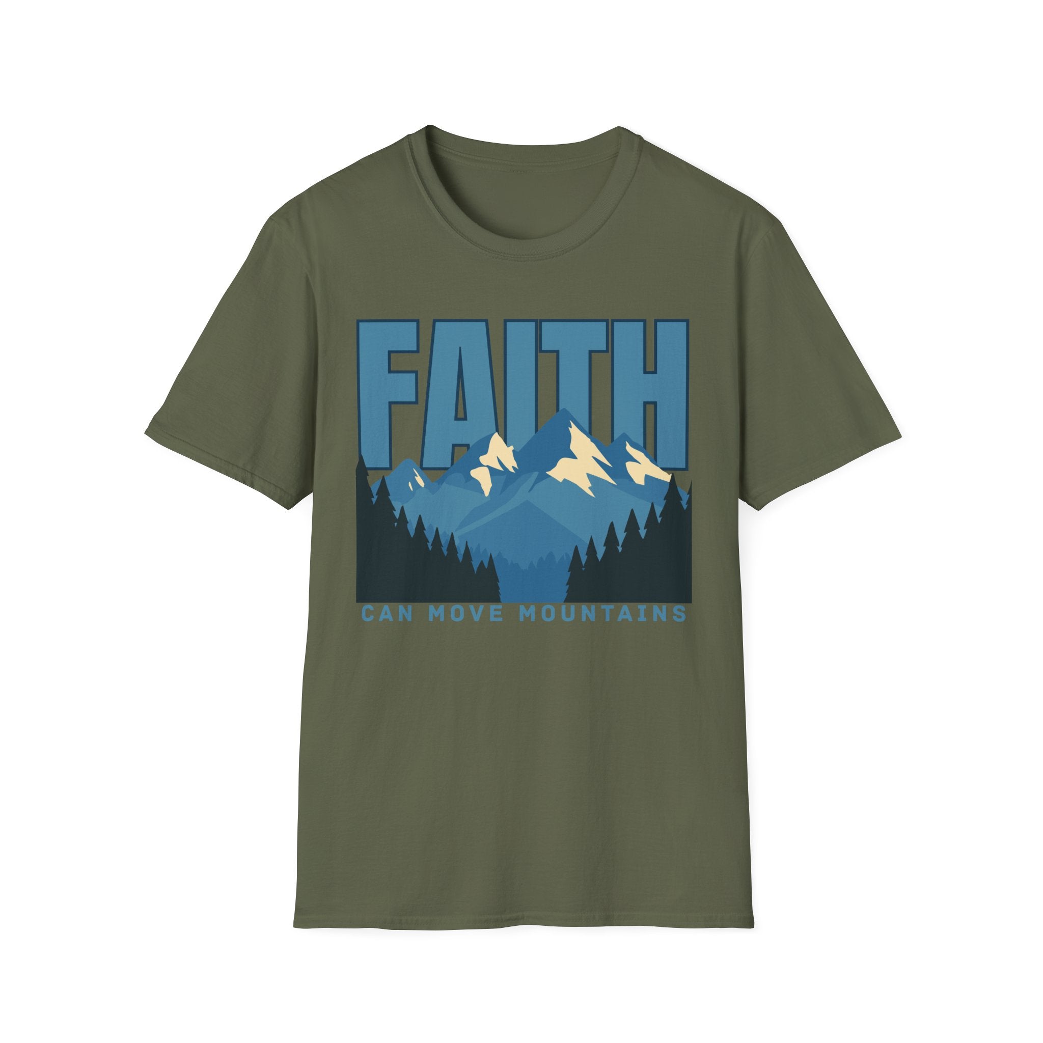 Faith Can Move Mountains Block T-Shirt