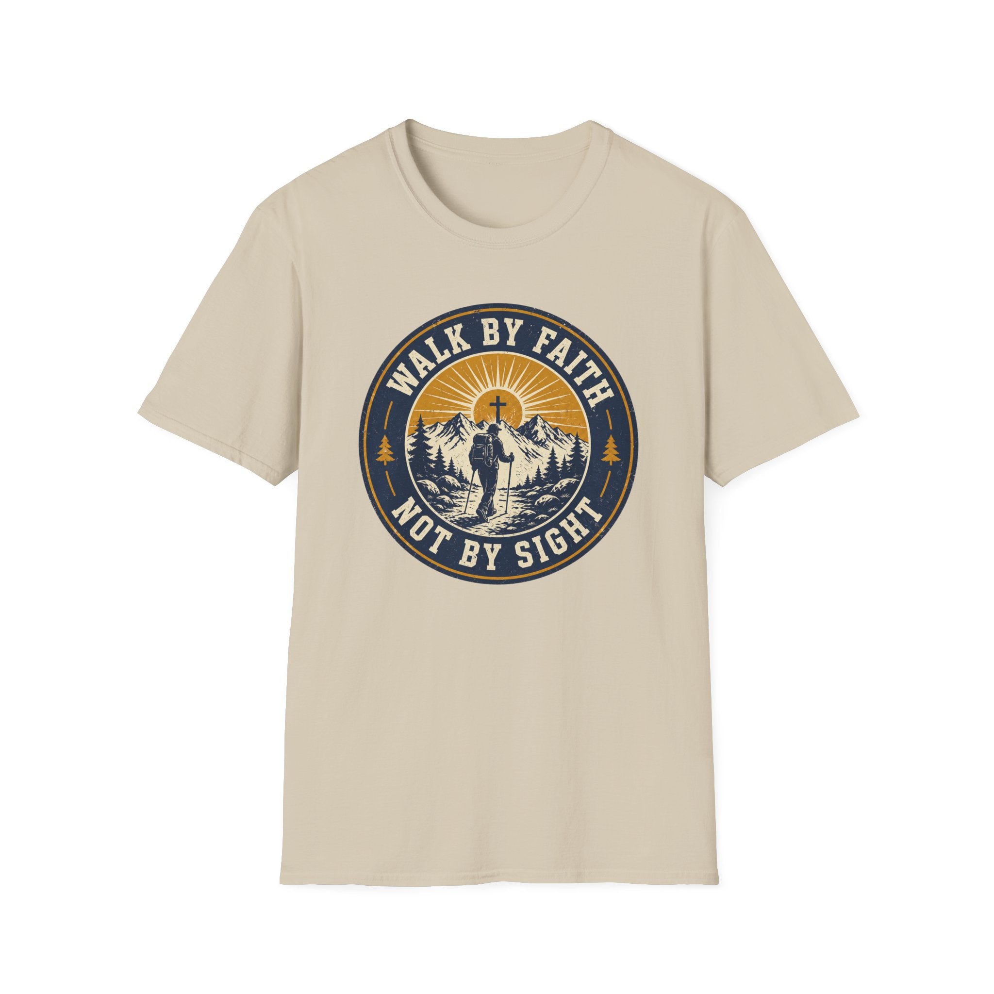 Walk By Faith Not By Sight Round Badge T-Shirt
