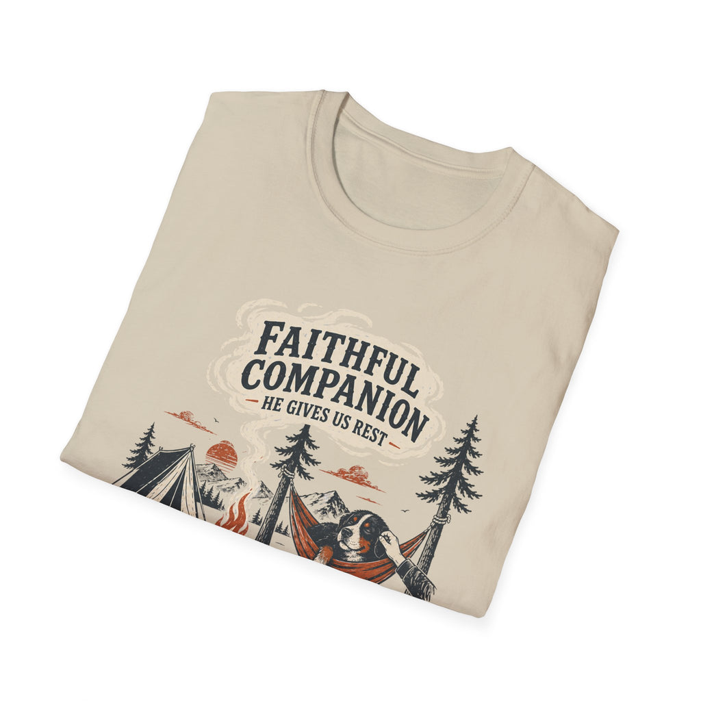 Faithful Companion Dog in Hammock T-Shirt