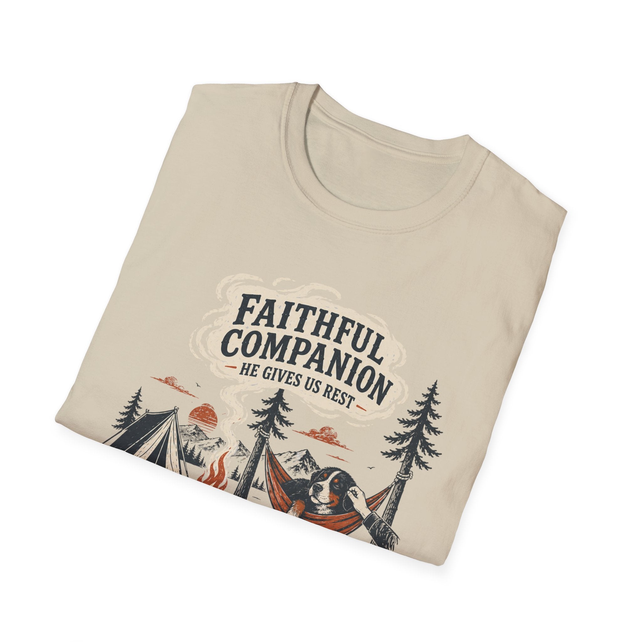 Faithful Companion Dog in Hammock T-Shirt