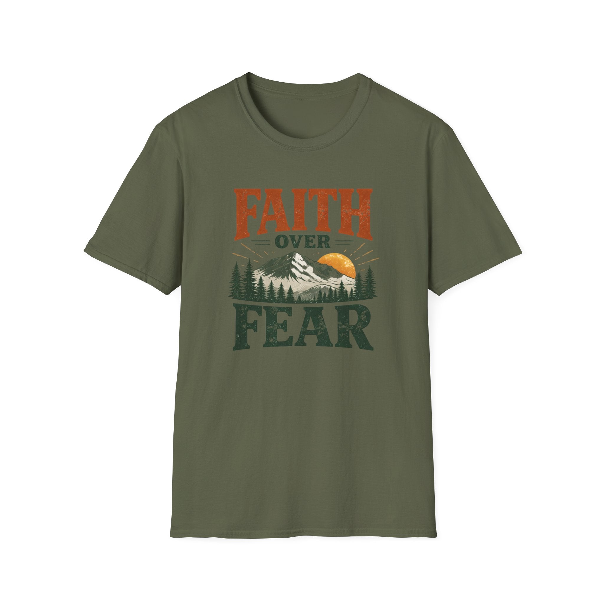 Faith Over Fear Rugged Mountain T-Shirt