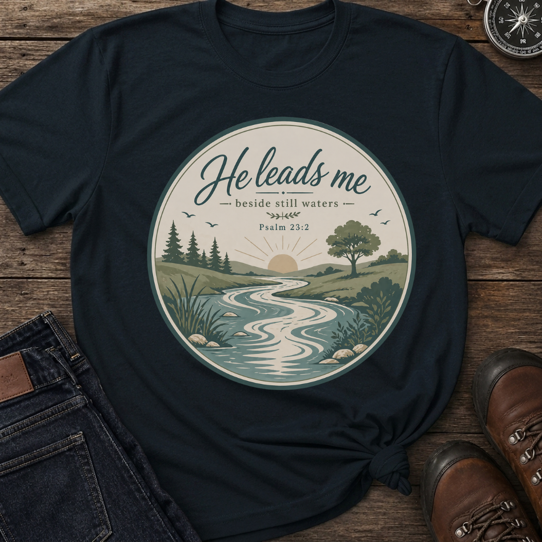 He Leads Me T-Shirt