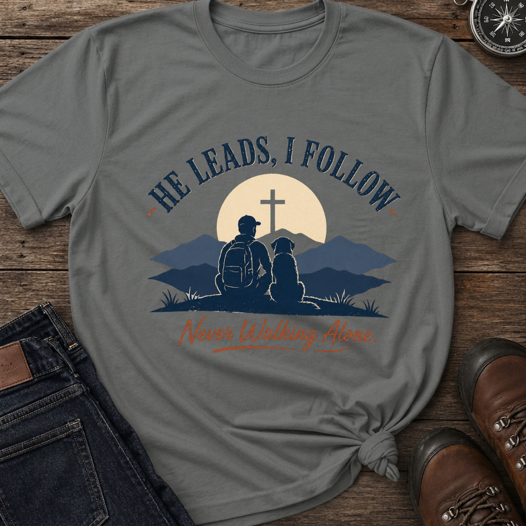 He Leads Dog with Man T-Shirt