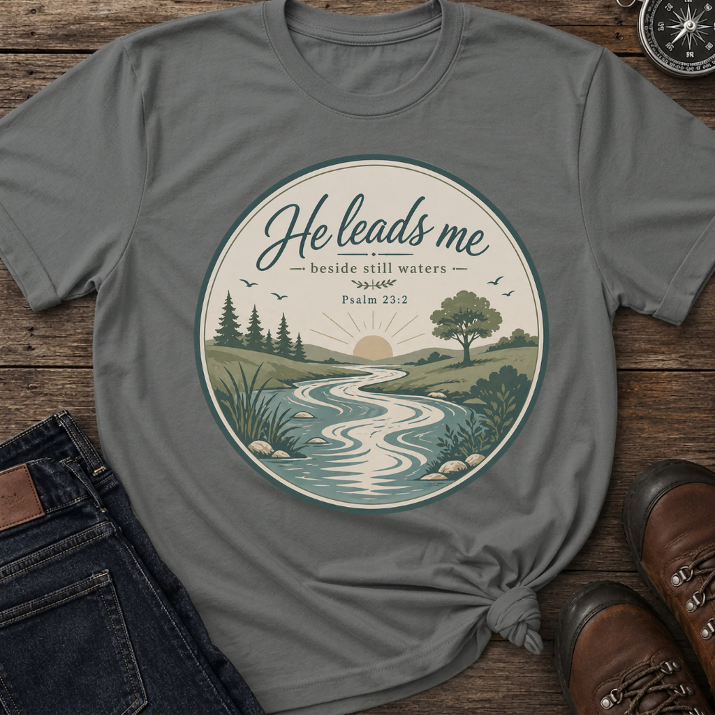 He Leads Me T-Shirt