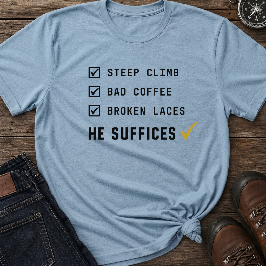 Steep Climb He Suffices T-Shirt