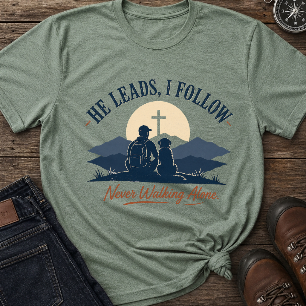 He Leads Dog with Man T-Shirt