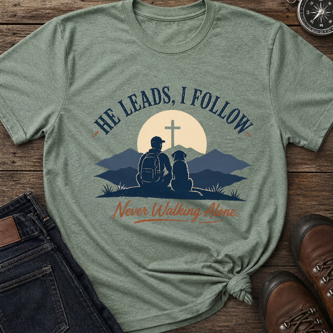 He Leads Dog with Man T-Shirt