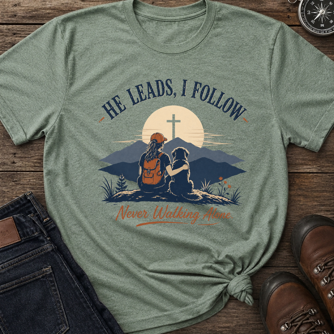 He Leads I Follow T-Shirt