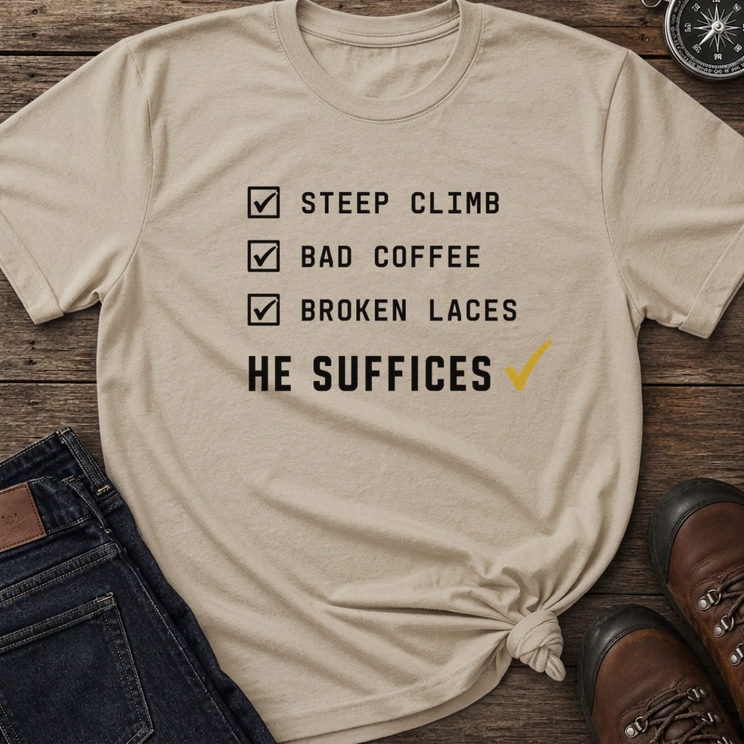 Steep Climb He Suffices T-Shirt