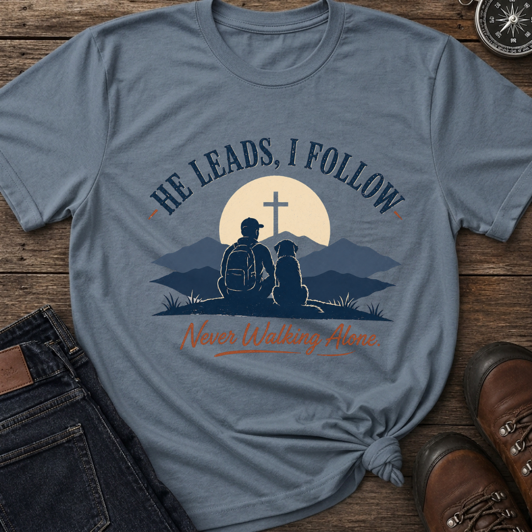 He Leads Dog with Man T-Shirt