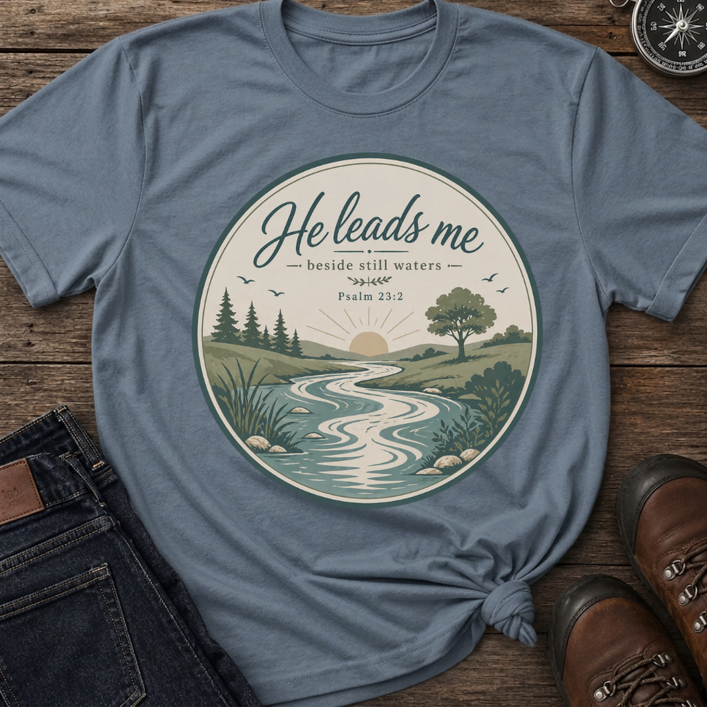 He Leads Me T-Shirt
