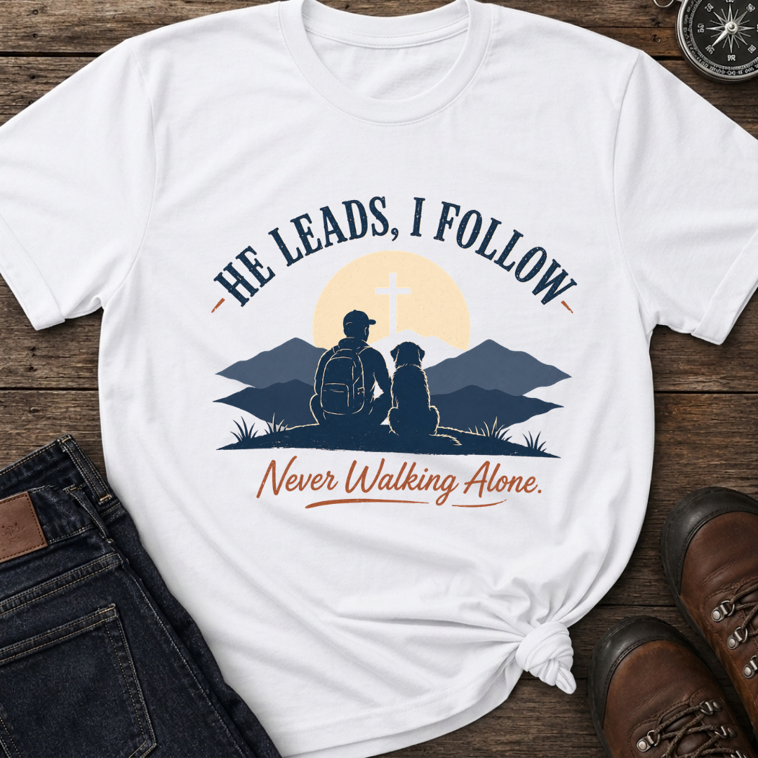 He Leads Dog with Man T-Shirt